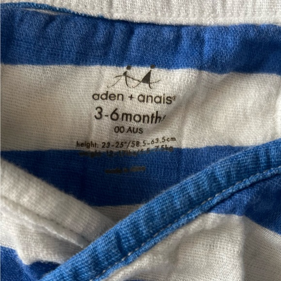 Aden + Anais two piece striped cotton outfit size 3-6 months - Picture 3 of 5